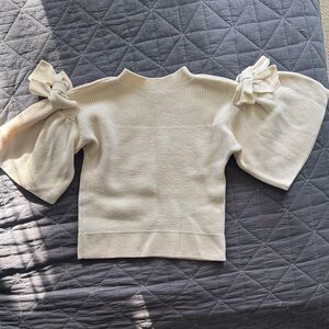 Club Monaco Cream Sweater with Bow Sleeves